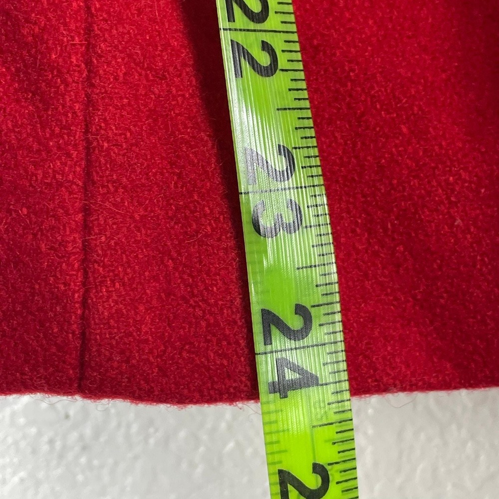 Vintage Rothschild Red Children's Wool Coat Black Trim Buttons Girl Size 5 READ - Picture 6 of 11